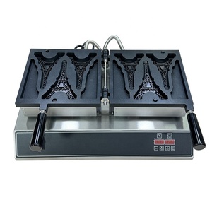 Machine à gaufres personnalisée en forme <span class=keywords><strong>de</strong></span> <span class=keywords><strong>Tour</strong></span> Eiffel, machine à gaufres numériques pour 3 gaufres en forme <span class=keywords><strong>de</strong></span> <span class=keywords><strong>tour</strong></span>, machine à faire des crêpes - Product Image 2