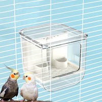 Cage à oiseaux décorative personnalisée avec porte-oiseaux en acrylique plastique et mangeoire