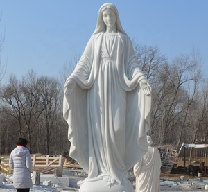 Estatua de <span class=keywords><strong>la</strong></span> Virgen María con el Niño Jesús Tallada a Mano en Mármol Blanco, Escultura Religiosa para <span class=keywords><strong>Iglesia</strong></span> <span class=keywords><strong>Católica</strong></span> - Product Image 5