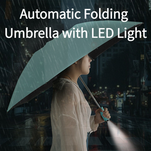 <span class=keywords><strong>Parapluie</strong></span> pliant automatique pour hommes d'affaires, grande taille pour femmes, avec lampe torche LED, protection solaire, parasol - Product Image 1
