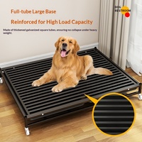 Nichoir pliable robuste en métal pour chien, avec toit et roues, enclos en grillage soudé pour animaux de taille moyenne/grande, utilisation intérieure