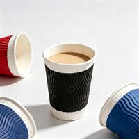 Gobelet à café en papier ondulé personnalisé SP5289 avec logo, qualité alimentaire, isolé thermiquement, jetable, double paroi, pour boissons chaudes, taille personnalisée