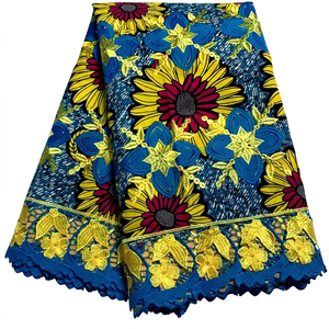 Tissu en dentelle suisse élégant du Botswana avec broderie africaine Ankara pour robes de mariée et de soirée – Fabricant de tissus sur mesure - Product Image 1