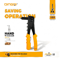 Pistolet à rivets manuel DingQi 10/10,5/11 pouces, kit d'outils de rivetage manuel avec 4 embouts (2,4-4,8 mm) pour la fixation de plaques métalliques et la réparation automobile