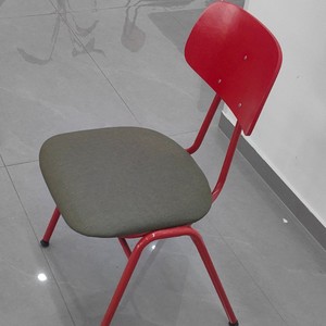 Chaise de salle à manger moderne minimaliste, pieds en métal, revêtement en tissu PU, assise multicouche rouge et verte - Product Image 2