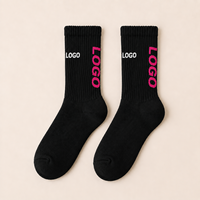 Chaussettes en laine mérinos douces et épaisses, personnalisées, chaudes pour l'hiver, antidérapantes, avec motif lettres, à coussinets épais en tissu éponge