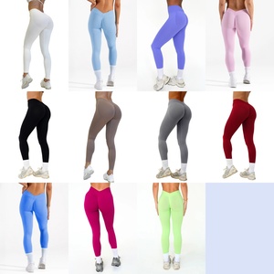 Yimo Leggings da Yoga <span class=keywords><strong>per</strong></span> Donna con Vita a V in 11 Colori, <span class=keywords><strong>Pantaloni</strong></span> da <span class=keywords><strong>Palestra</strong></span> Senza Cuciture alla Moda con Effetto Push-Up, <span class=keywords><strong>Pantaloni</strong></span> di Alta Qualità - Product Image 2