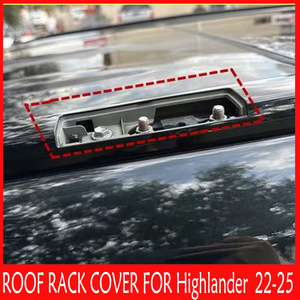 Couverture de barre de toit pour Toyota Highlander, argent noir, matériau ABS, fixation sur le toit avec boulons, compatible avec les barres de toit d'origine. - Product Image 4