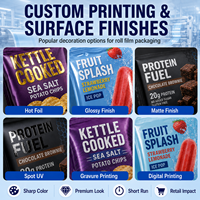 Rouleau de film plastique laminé de qualité alimentaire à haute barrière personnalisé, film en aluminium, sachet, chips, biscuits, bonbons, gelée, résistant à l'humidité
