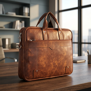 Sac bandoulière multifonctionnel Liviya en cuir véritable gaufré de luxe pour ordinateur portable/agenda, modèle 148 (Delhi) pour homme, idéal pour le bureau - Product Image 3