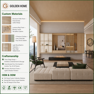 Série bois GOLDEN HOME |   Meubles sur mesure pour toute la maison, esthétique <span class=keywords><strong>de</strong></span> la dynastie Song |   Service gratuit <span class=keywords><strong>de</strong></span> conception et <span class=keywords><strong>de</strong></span> rendu 3D - Product Image 1