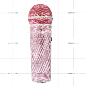 Women Eye-catching Microphone Rhinestones Clutch <b>Purse</b> Brilliant Mic Crystal Evening Bag for Karaoke Bar Night Out - Product Image 6