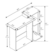 Escritorio de Computadora Moderno de MDF con Estantería Lateral y Cajón de Almacenamiento