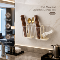 Boîte de rangement pour baguettes de cuisine, support mural en plastique de qualité alimentaire avec drainage pour ustensiles de table