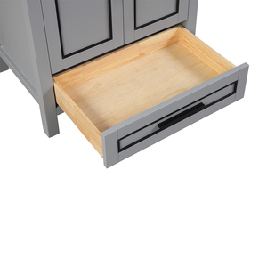 Meuble-lavabo moderne haut de gamme autoportant de 30 pouces avec vasque en céramique et caractéristiques résistantes à l'eau - Product Image 6