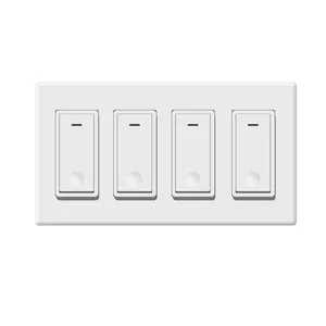 US Wifi 4 gang 1Way Connection Mobile Phone App Control Smart Alexa Lighting Dimmer Switch