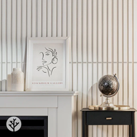 Panneau acoustique en bois à lattes avec revêtement blanc sur 3 côtés, design 3D, NRC 80%, écologique, insonorisant, pour usage commercial