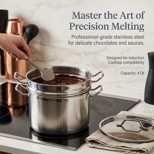 Cuiseur vapeur avec couvercle, insert en acier inoxydable de 0,8 mm pour pâtes, poignées rivetées, ustensile de cuisine professionnel pour restaurant - Product Image 3