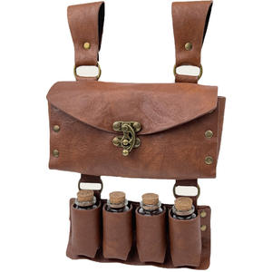Nouvelle sacoche latérale en cuir PU de style médiéval d'alchimie de Zesi, quatre flacons à médicaments en liège, accessoires de costume de magicien fantastique - Product Image 5