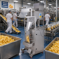 Machine d'emballage automatique de poudre pour chips, pop-corn, biscuits, bonbons, noix, emballage en film et feuille, applications textiles et chimiques