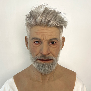 หน้ากากซิลิโคนฮาโลวีน รูปคนหัวโล้น ชายชรา แบบเต็มหน้า สำหรับงานแฟนซี ดีไซน์ใหม่ สวมใส่สบาย - Product Image 5