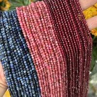 Vente en gros de perles à facettes en pierres précieuses de 3mm perles rondes en vrac en pierre à facettes naturelles pour la fabrication de bijoux