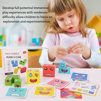 Jeu de construction familial personnalisé en bois, blocs magiques à faces changeantes, vente chaude