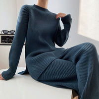 Ensembles décontractés pour femmes robe personnalisée automne hiver pull en tricot ensemble de pyjama tricoté femmes pull ensemble hiver laine cachemire ample