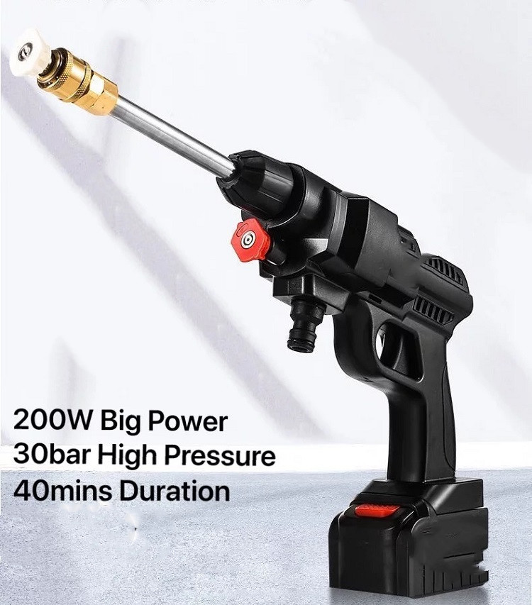 Hot products cordless high pressure car washer gun with rechargeable lithium battery