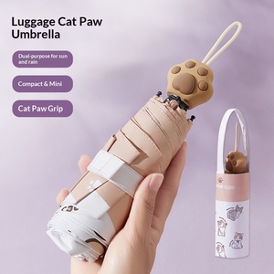 Anti-Ultraviolet Cute Cat Claw Handle Cartoon Creative Folding Three-Fold Sunny Sunshade <b>Umbrella</b> - Product Image 1