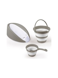 Wholesale Premium 3pcs Foldable Kids <b>Bath</b> Set Eco Friendly Soft Toddler Tub Back <b>Support</b> Water Pail Scoop Factory Bulk Price - Product Image 1