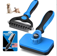 Nouveauté : Brosse autonettoyante 3-en-1 et ensemble de peignes double face anti-poils pour chats et chiens