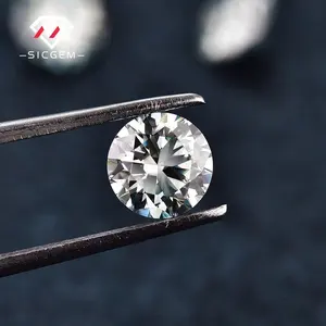 SICGEM Customized White round Brilliant Cut Moissanite Loose Stones Sizes VVS 0.1Ct to 20Ct In Stock