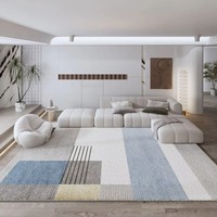 Tapis de salon moderne abstrait imprimé de luxe en fausse fourrure de cachemire, antidérapant et lavable en machine