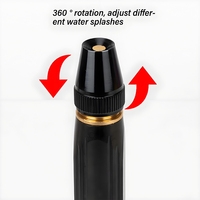 Pistolet de pulvérisation métallique pour tuyau d'arrosage, vente chaude en gros, durable, commande en gros, buses réglables, serre-tuyau renforcé, outil de lavage de voiture