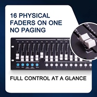 Contrôleur DMX 192 canaux 16 faders Pknight, 100 scènes, 12 chases, montage en rack, déclencheur sonore, LED cuivre, blanc neutre 4100K, interrupteur