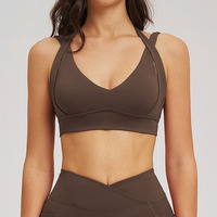 Soutien-gorge de sport personnalisé, durable, recyclable, très élastique, dos nu, en nylon et élasthanne, sensation seconde peau, respirant, pour le yoga et la gym
