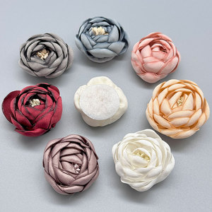 Flores de tela 3D de 3.5 cm, rosas de tela hechas a mano para bodas, joyería, zapatos, sombreros, broches, accesorios para el cabello - Product Image 3