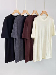 Maglione T-Shirt Unisex in <span class=keywords><strong>Lana</strong></span> <span class=keywords><strong>Merino</strong></span> e Cotone, Stile Vintage, Casual, Ecologico, Anti-Restringimento, Maglia Larga, Produzione OEM - Product Image 5