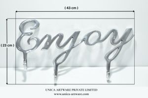 Enjoy Aluminum <b>Wall</b> <b>Hook</b> Elegant Script Metal <b>Wall</b> Mounted <b>Hook</b> <b>Rack</b>, Decorative Key Holder, Coat & Towel Organizer for Home - Product Image 3