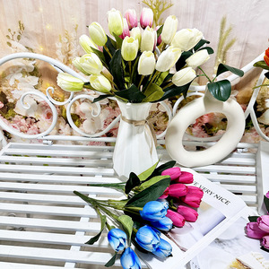 Fleurs artificielles Meiyu Craft, tulipes en soie à 9 têtes, pour mariage, décoration intérieure, bouquets, arrangements floraux faits à la main - Product Image 4