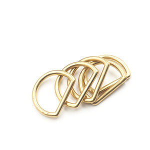 Твердый латунный металлический брелок с кожаным ремнем с кольцом D с винтовым крюком - Product Image 6