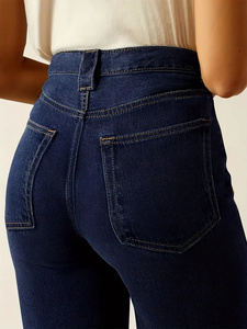 Femmes <span class=keywords><strong>Vintage</strong></span> grande taille coupe ajustée jambe droite hanche ascenseur jambe large Style américain jean décontracté à la mode jambe allongement - Product Image 5
