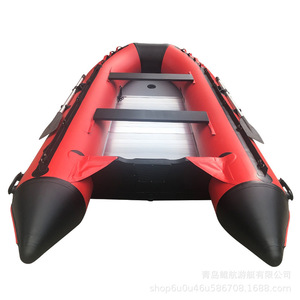 Kayak gonflable individuel en PVC, canoë de pêche, bateau à fond en aluminium, bateaux d'assaut à rames - Product Image 6