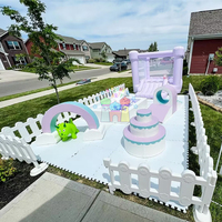Manège blanc, aire de jeux souple, mini carrousel, jeux d'arcade pour enfants, fête d'anniversaire