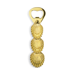 Abridor de Botellas en Forma de Concha Modelo Theo con Acabado Dorado y Diseño Decorativo - Product Image 1