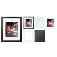 Marco de Fotos de Plástico de 12x16 Pulgadas con Paspartú, Marcos de Fotos Negros para Montar en la Pared, Marco de Fotos en Oferta para Decoración del Hogar