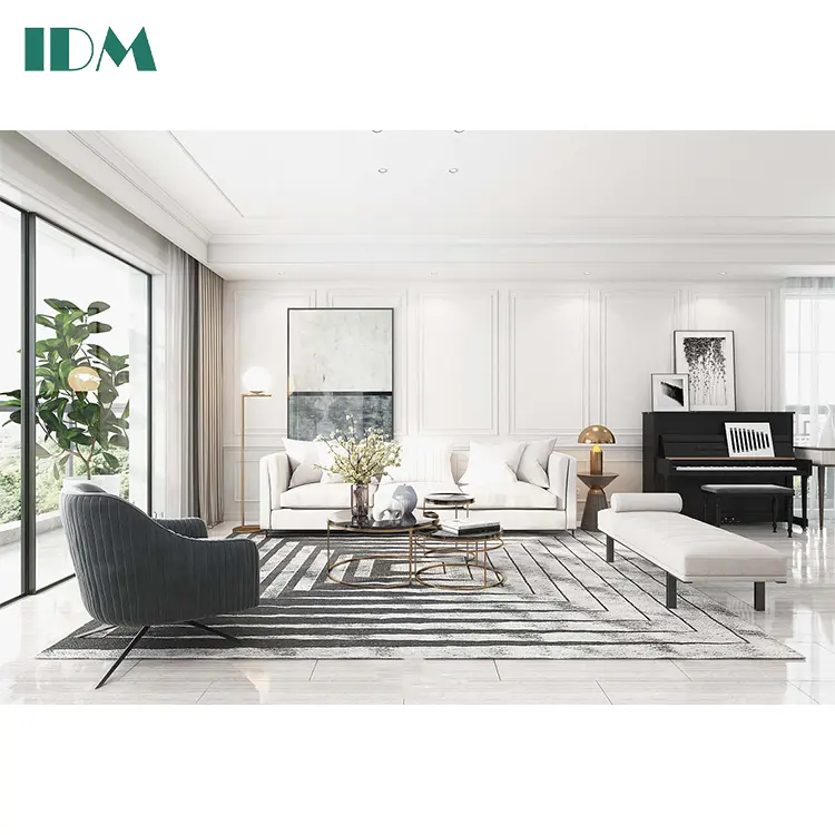 IDM-Y17 Nordic design schwarz und weiß stil sofa luxus villa hotel bett zimmer möbel lobby