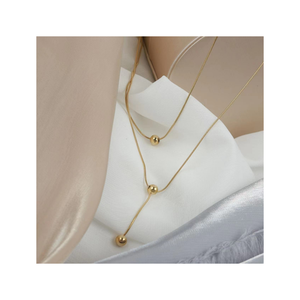 Collier en acier au titane pour filles sens de haute qualité tout match tempérament ne se décolore pas couleur bijoux collier en gros - Product Image 1