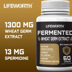LIFEWORTH 1300mg Trigo Germ Extract Cápsulas Superior conteúdo espermidina Suplementos lipídicos com zinco - Product Image 3